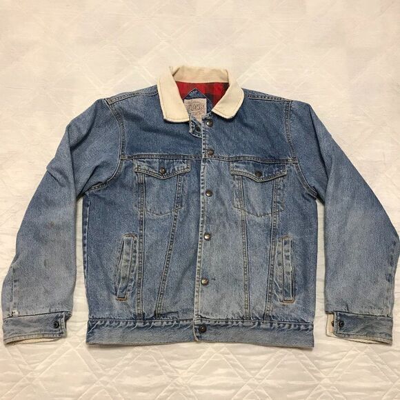 Vintage Saugatuck well‎ worn lined jean jacket medium - Picture 1 of 6